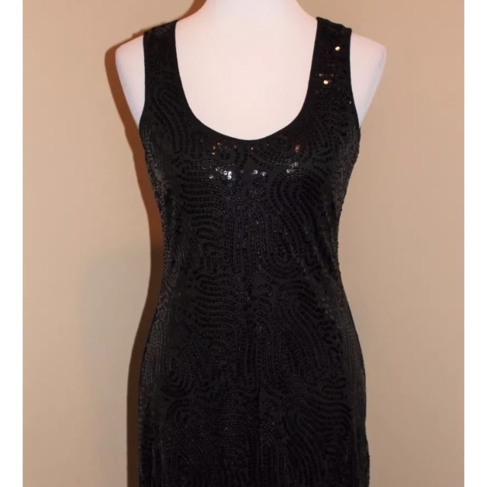 Calvin Klein Black Dress Size 4 Black Sequins